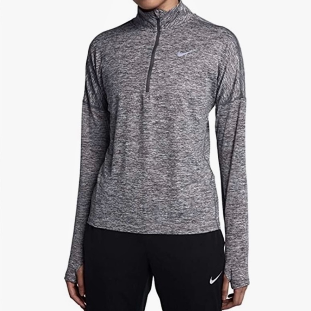 Nike Running Women's Gray Long Sleeve Quarter Zip Top